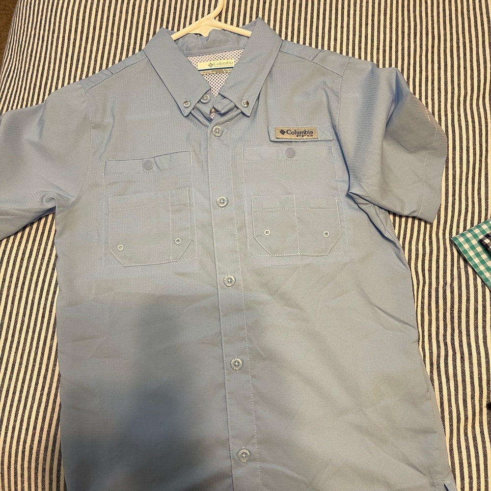 Boys Columbia dry fit Omni pro fishing shirt